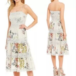 Antonio Melani Lace Tiered Floral Print Dress